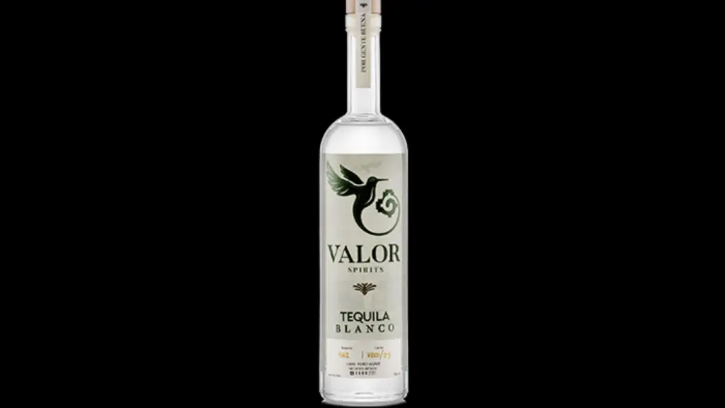 Valor Blanco Bottle against a black background