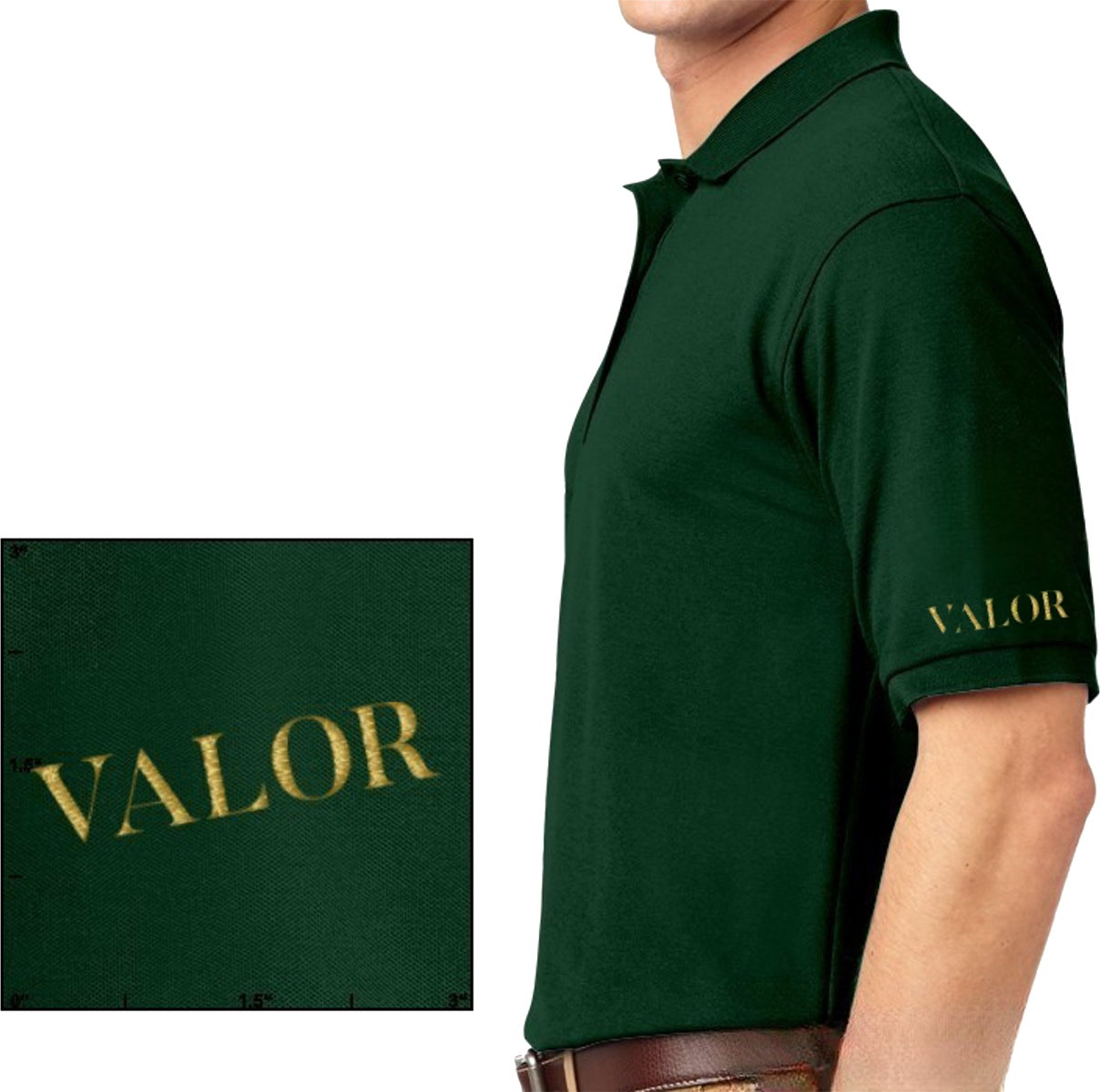 Men's Green Polo - Image 2